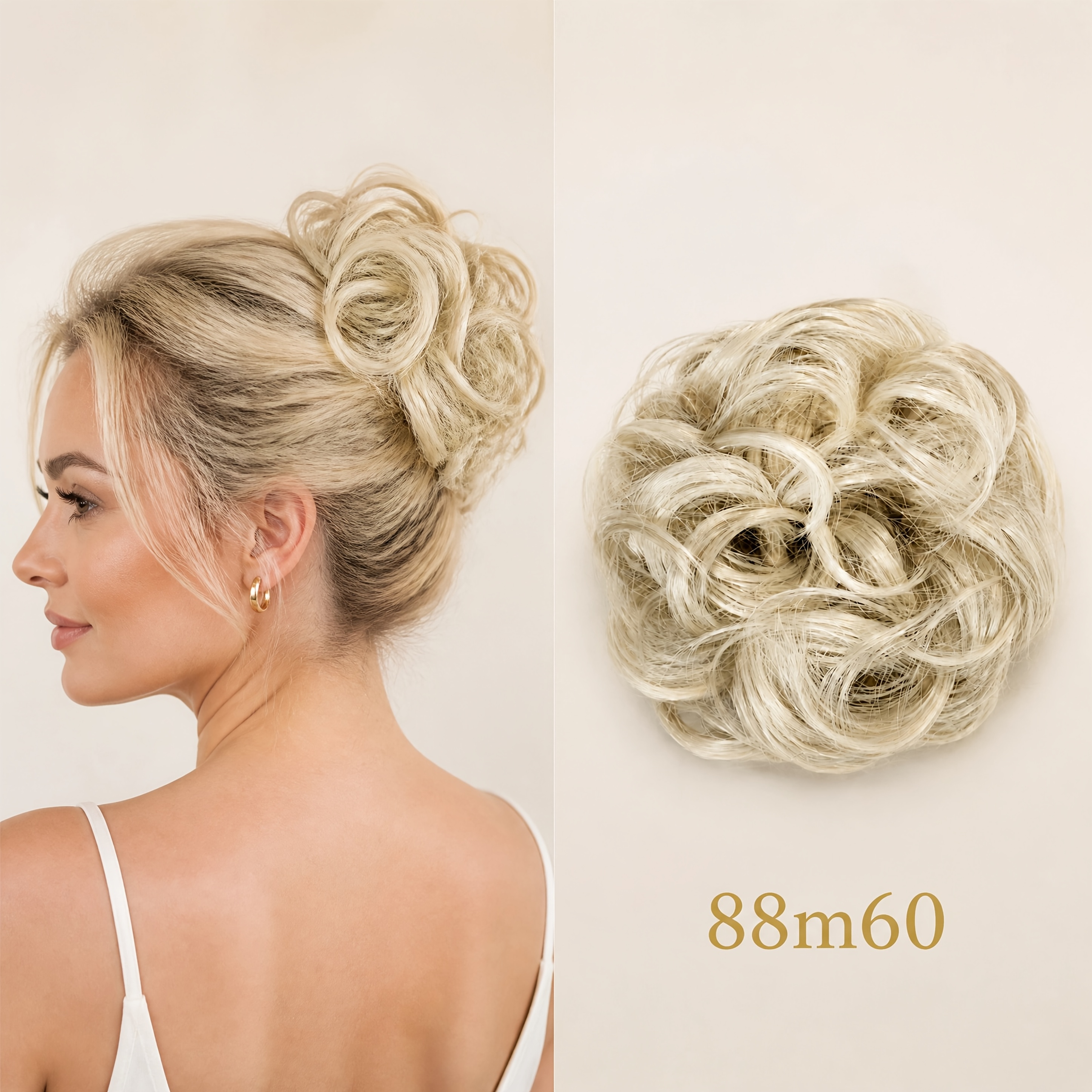 TEMU 12-color Messy Bun Claw Clip Hair Extension, Low-temperature Synthetic Fiber Curly Hairpiece With , Secure And Easy Styling For Women, Perfect