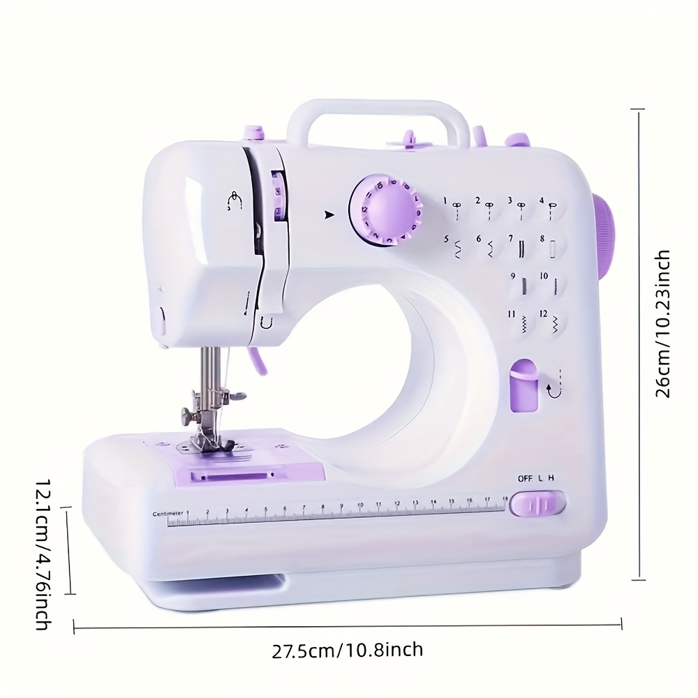 

Sewing Machine, 12 Built-, 2 , Foot Pedal, Light, Storage Drawer, Abs, Purple/ White, 110- (with U.s. Plug), Sewing Accessories, Thanksgiving/ Day Gift