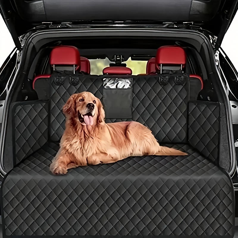 Image of 3-layer Non-slip Car Trunk Mat, Pet-friendly Cargo Liner, Premium Quilted Car Trunk Mat With Reflective Safety Edging, Universal Fit For Most Vehicles (black)