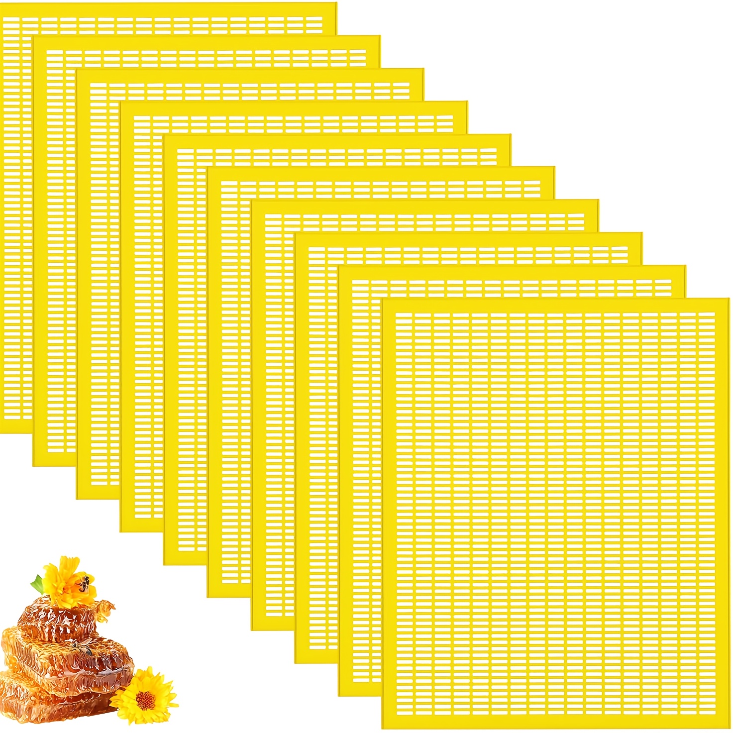 E-shop 10er-Pack Bienenköniginnenabsperrungen - Imkereibedarf mit 10-Fach-Kompatibilität, robuste Bienenstockabsperrungen aus Kunststoff für