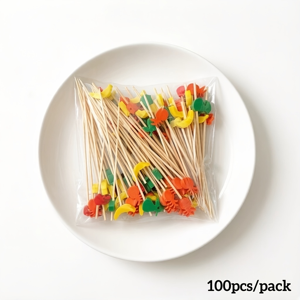 100pcs/bag Family Reunion Birthday Skewers Cute Burger Skewers Decorative Cocktail Skewers Sandwich Cartoon Skewers