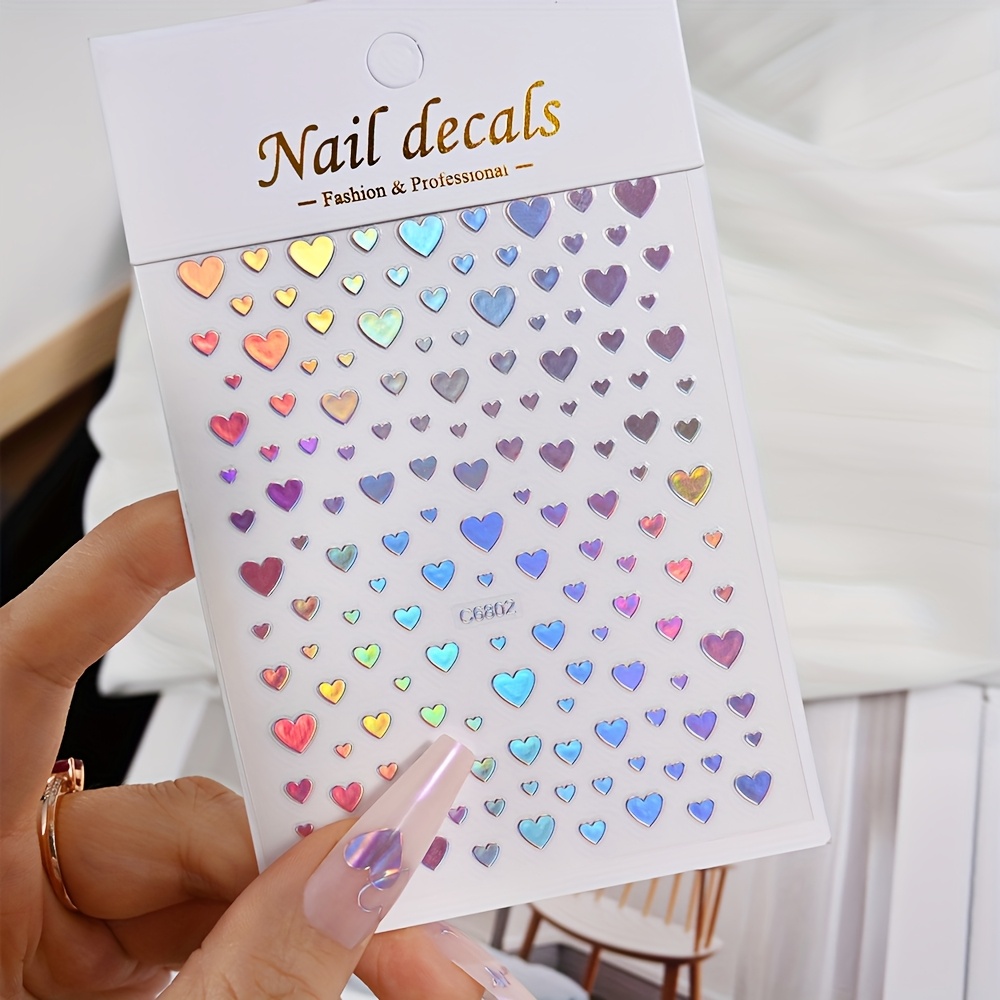 

Valentine's Day Sparkle: 3d Holographic Heart & Art Stickers - Self-adhesive, Decals For Women And Girls