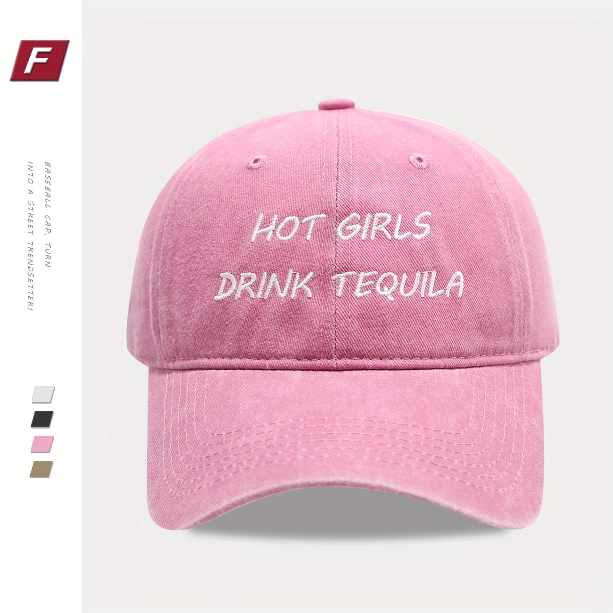 Letter Embroidery Baseball Cap, Comfortable & Washable