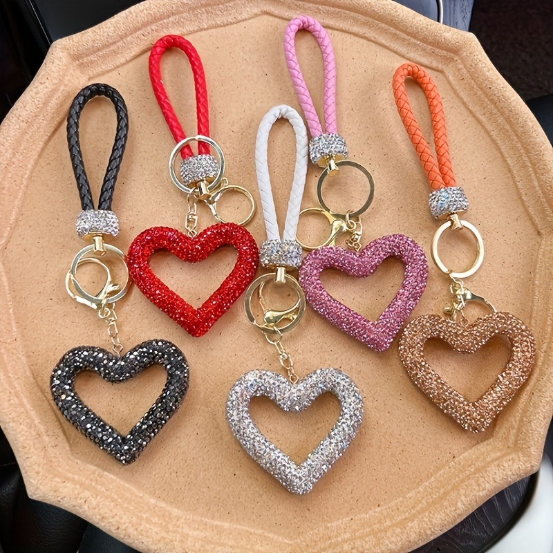 resin heart shaped keychain with   accents cartoon themed ladies novelty keyring lobster clasp single individual piece christmas holiday decorative accessory details 0