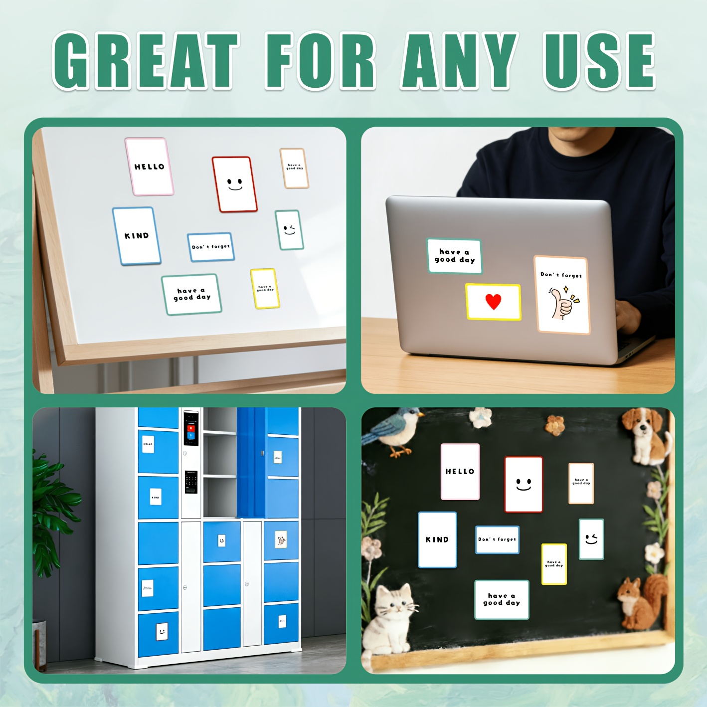 TEMU 16pcs Colorful Border Magnetic Whiteboard Stickers, With 4 Dry-erase Markers, Fridge Message Memo Magnets, Pvc Material For Dishwasher Door &