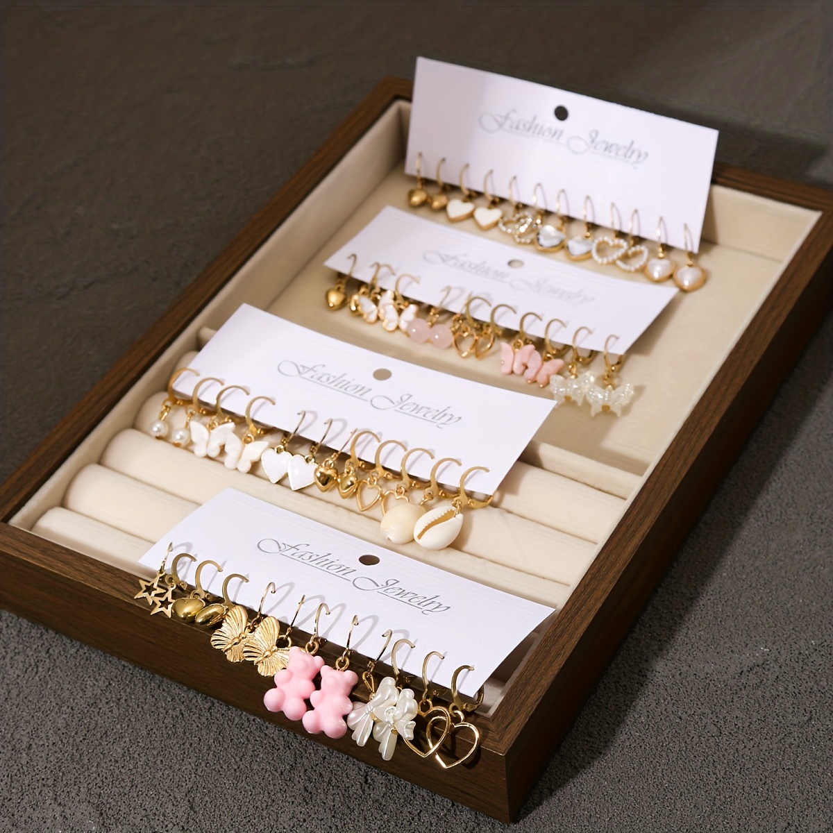 48pcs Cute Multi-Shape Earring Set, Unique Dangle Designs