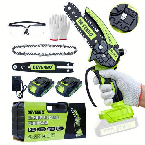 mini chainsaw 6 inch electric chainsaw 2024 portable handheld small chainsaw for wood cutting tree pruning yard home and garden including 2 batteries chains