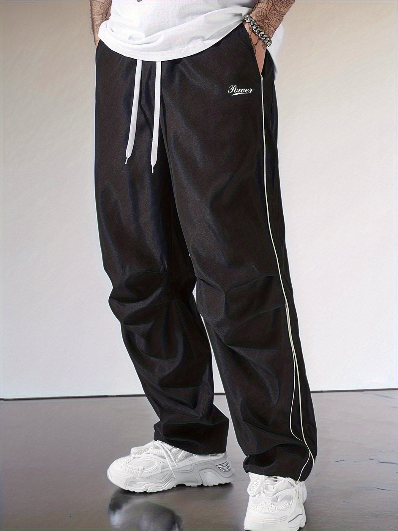 2pcs Men'S Casual Jogger Pants with Drawstring Waist & Side Pockets - Elastic Waistband, Straight-Leg Design, Non-Stretch Fabric, Solid Color, Regular Fit for Gym, Jogging, Casual Attire, Jogging Pants, Gym Apparel, Sporty Look, Comfortable Fit