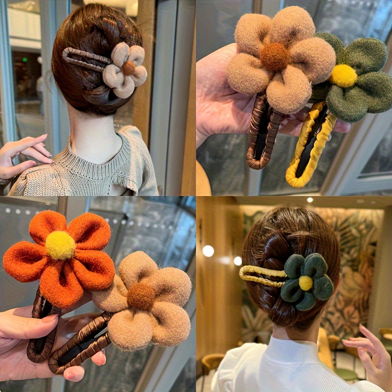 

2pcs Sweet Plush Sunflower Hair Clips - Shape, For & - Perfect Gift For Valentine's Day