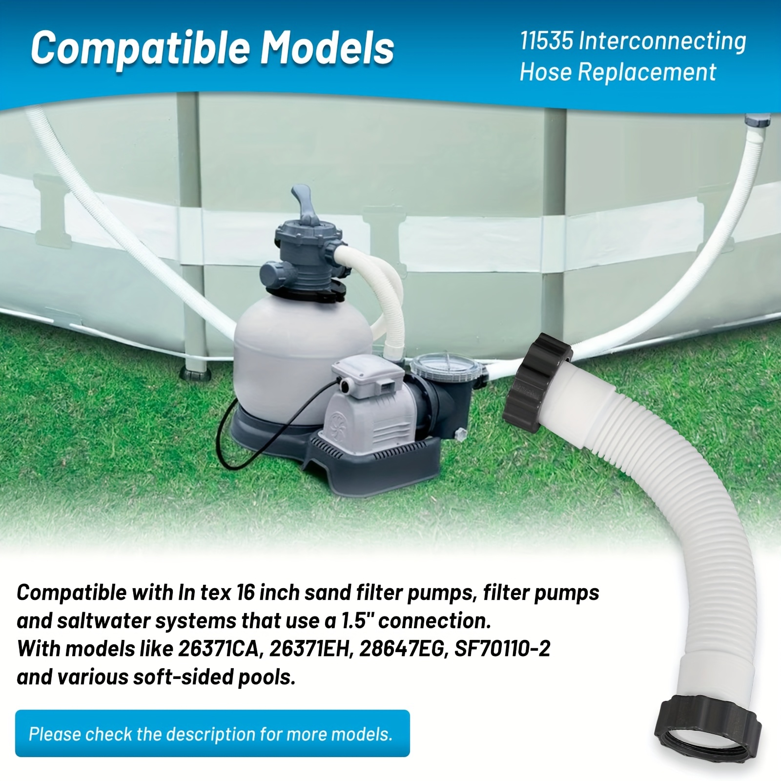 Poolpumpenschlauch 40,6 Cm – Flexschlauch Für Sandfilterpumpe & Salzwassersysteme, Ersatzteil 11535