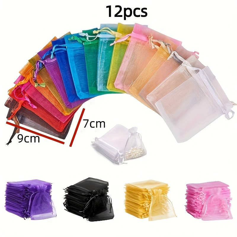 Gift For Her/him Colored Solid-colored Organza Bag Jewelry Gift Packaging Candy Bag, Christmas, Halloween