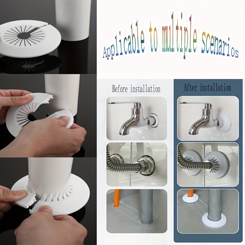 

10pcs Plastic Pipe Decorative Covers, Snap-on Faucet Pipe Decoration Rings For Sealing And Concealing Wall Plumbing Connections, Universal Fit, No Electricity Required