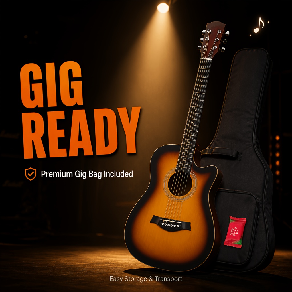 Beginner Acoustic Guitar 38 Inch Full Size with Smooth Fingerboard... product image 11