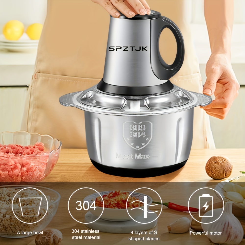 

3l Electric Meat Grinder Machine With 500w High Power, Usb Charging Model, Stainless Steel Meat Grinder, Electric Chopper For Kitchen With 2 Double Blades For Meat/fish/vegetables/baby Food