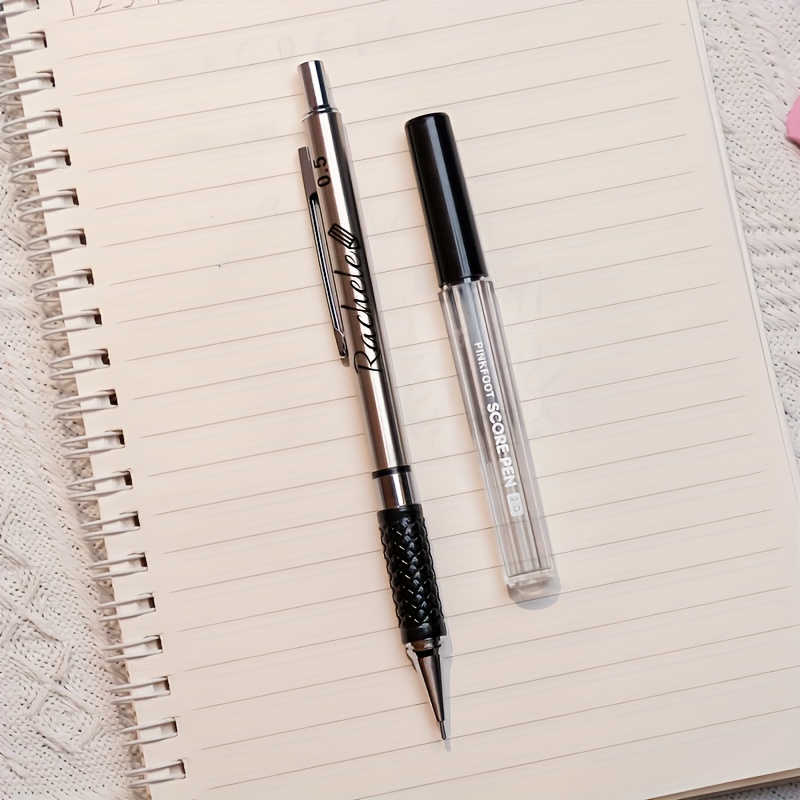 TEMU With A Box Of Refills, Stainless Steel Automatic Pencil, Durable Metal Body, Smooth Writing, Ergonomic Grip, School Stationery, Stylish Design,
