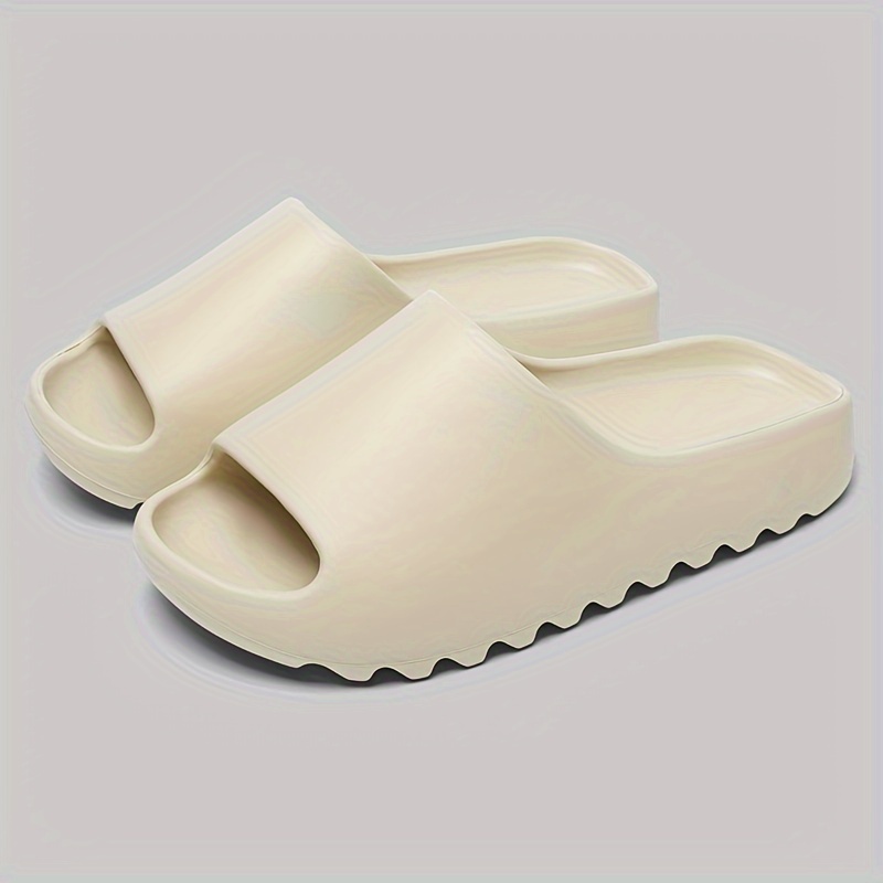 

Simple Solid Color Slides, Casual Open Toe Soft Sole Shoes, Comfortable Indoor Home Slides