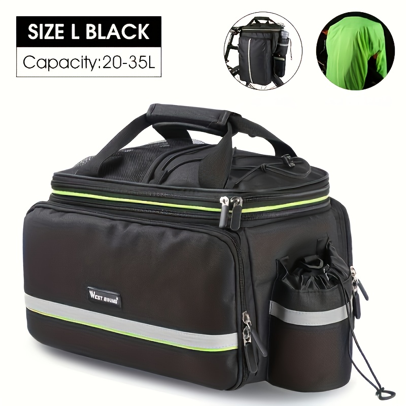 Image of West Biking Large Capacity Bicycle Trunk Bag Rear Rack Pannier For Mtb Road Bike Professional Cycling Commuter Storage Gear Rear Rack Luggage Carrier Bag