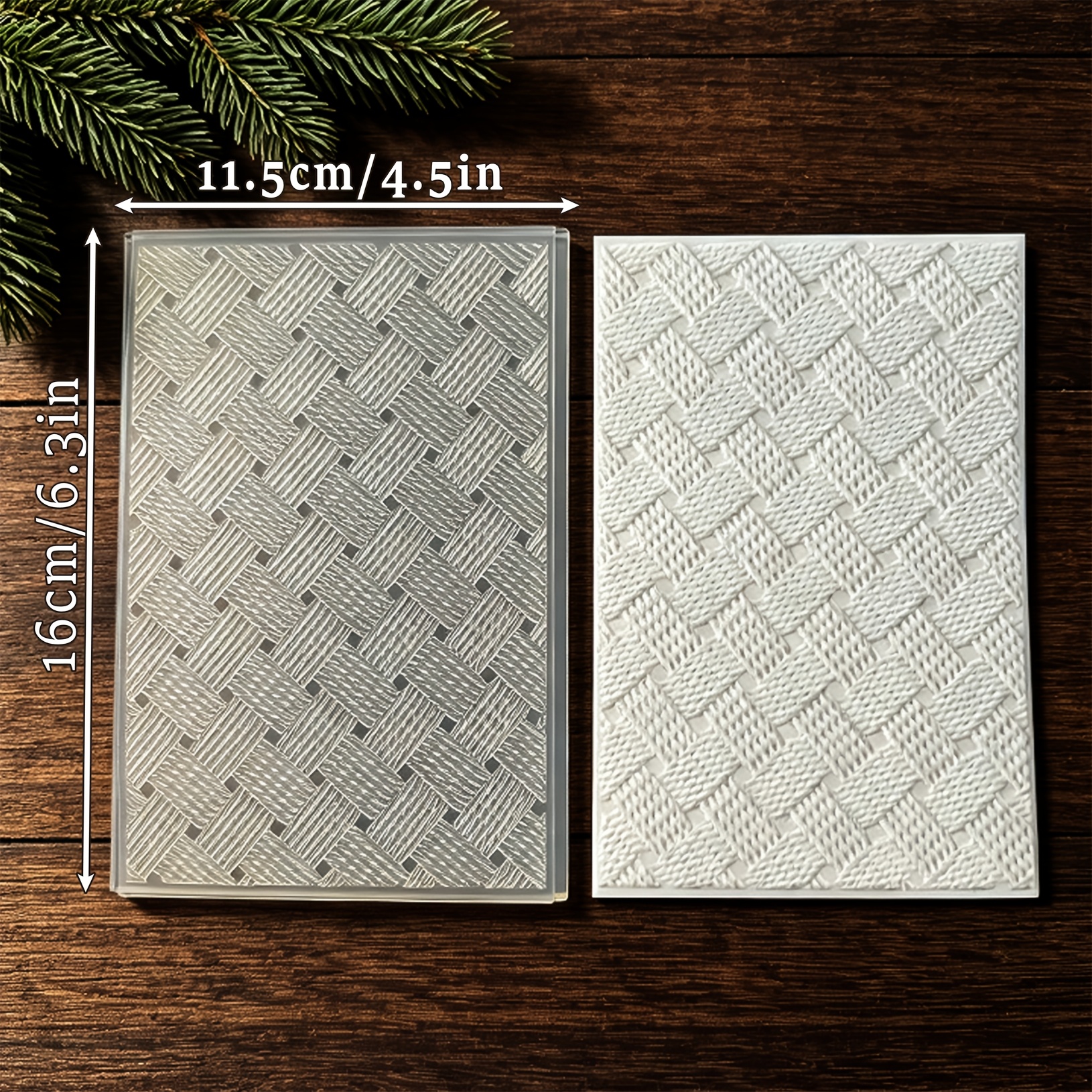 TEMU 3 Planchettes à Texture Tissée en Compatibles avec , Convient pour le Bricolage, Plaque de Base en Plastique pour du Papier Fait Main, le