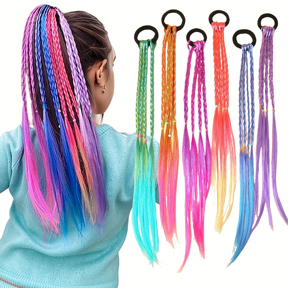 6pcs   bohemian style sweet wig braids vibrant multicolor hair accessories for women durable plastic hair ties for   perfect gift for teens adults cute hair accessories   hairpiece colorful hairbands lightweight hairbands   Product details 0