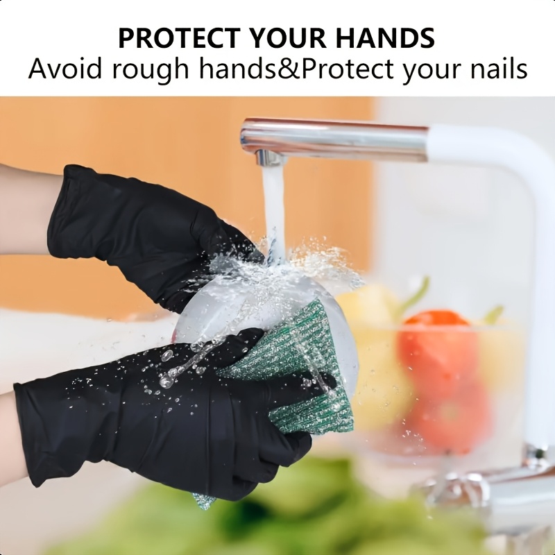 black nitrile disposable gloves 6 mil thickness   packaging flexible and form fitting chemical protection   latex free maintenance team use Product details 7