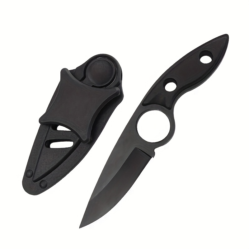 TEMU A Small Outdoor Straight Knife With A K Sheath, Suitable For Bbq, Camping, Slicing Fish, Grilling, Cutting Meat, Multifunctional Small Knife, ,