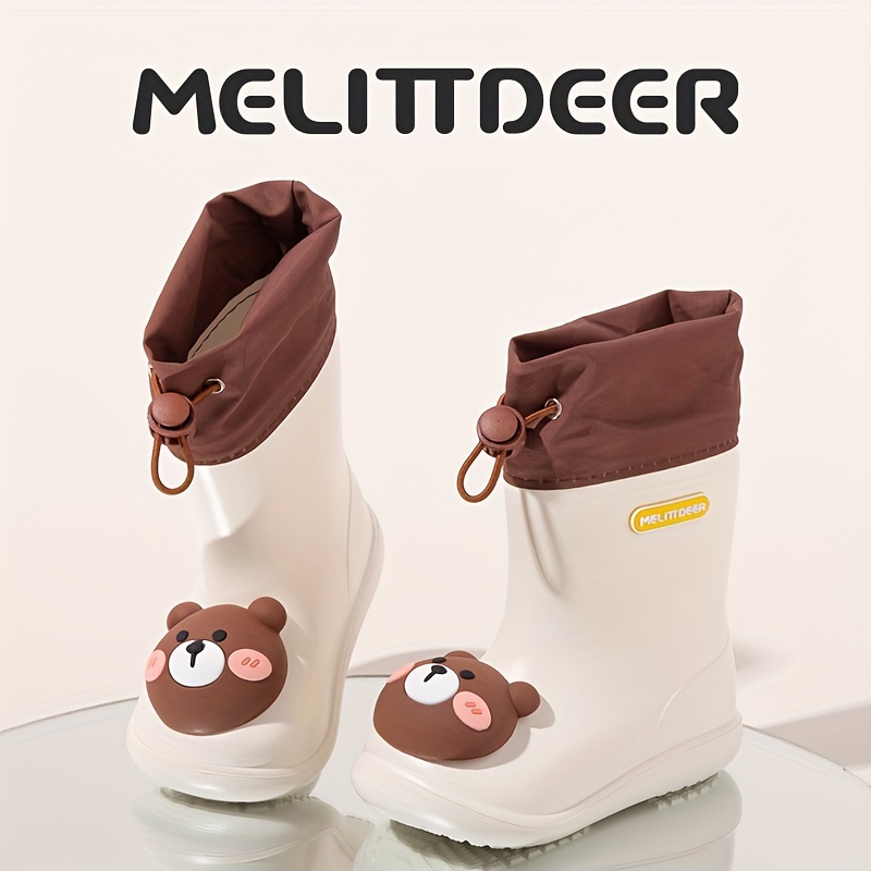 Image of Rain Shoes, Kids Rain Boots - Waterproof And Slip-resistant, Cute Cartoon Design, Unisex, Adjustable Closure - Perfect For , Water Play, Parties, School - Brand, Genuine, Boys, Girls, Water Shoes