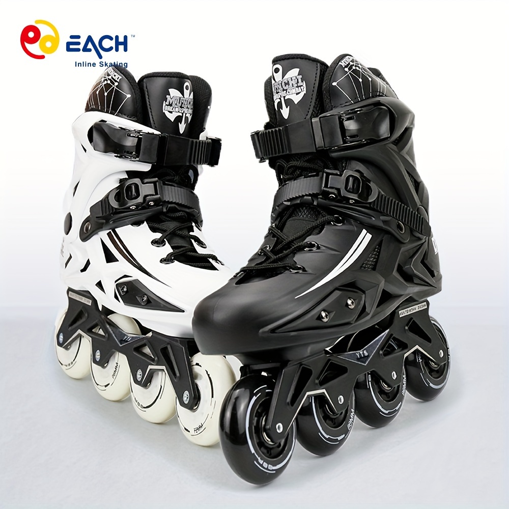  Patines ajustables de 4 ruedas, para mujeres, hombres y  adultos, zapatos de patinaje de dos líneas, patines cuádruples, patines  profesionales para interiores y exteriores, blanco, 40 : Deportes y  Actividades al