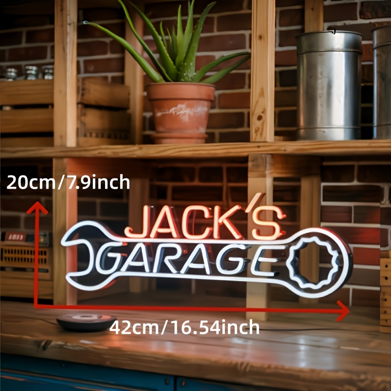 Lights Personal Name Customization | Garage Neon Sign For Wall Decor, Led Lights, Car Dimmable Wall Light, Powered, , Wall Hanging, No Remote Control
