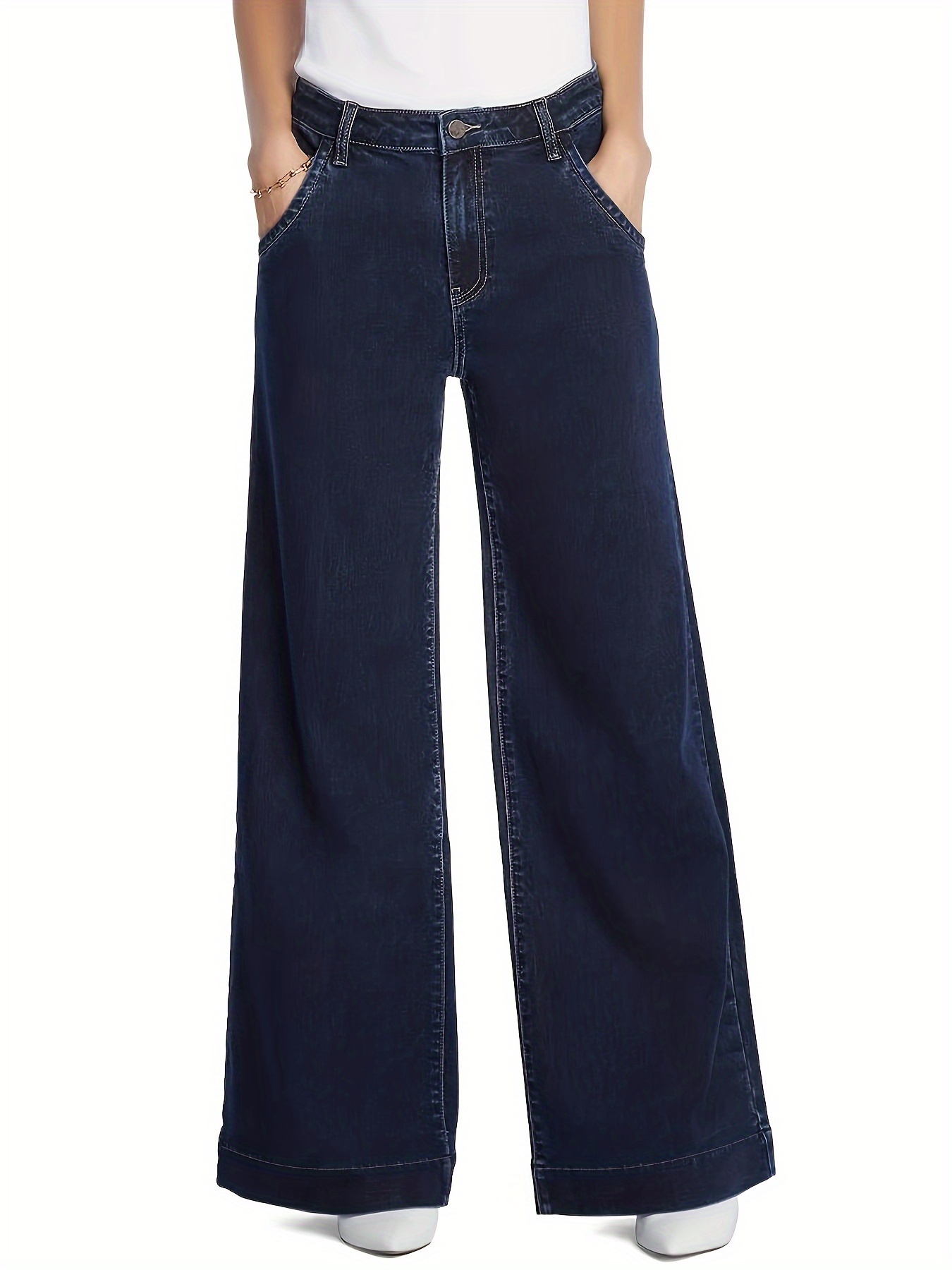 High Curvy Plain Design Lone Skinny Jeans Pantalones - Temu