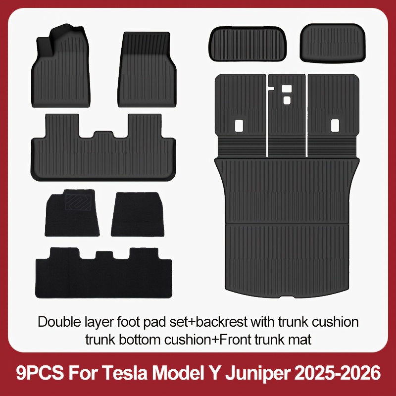 Image of Tpe Material Double-layer Foot Mats 9pcs Set Suitable For For 2025-2026 Left-hand Drive Models, Simple And Stylish, Wear-resistant And Non-slip, Applicable, , Protect Your Car.