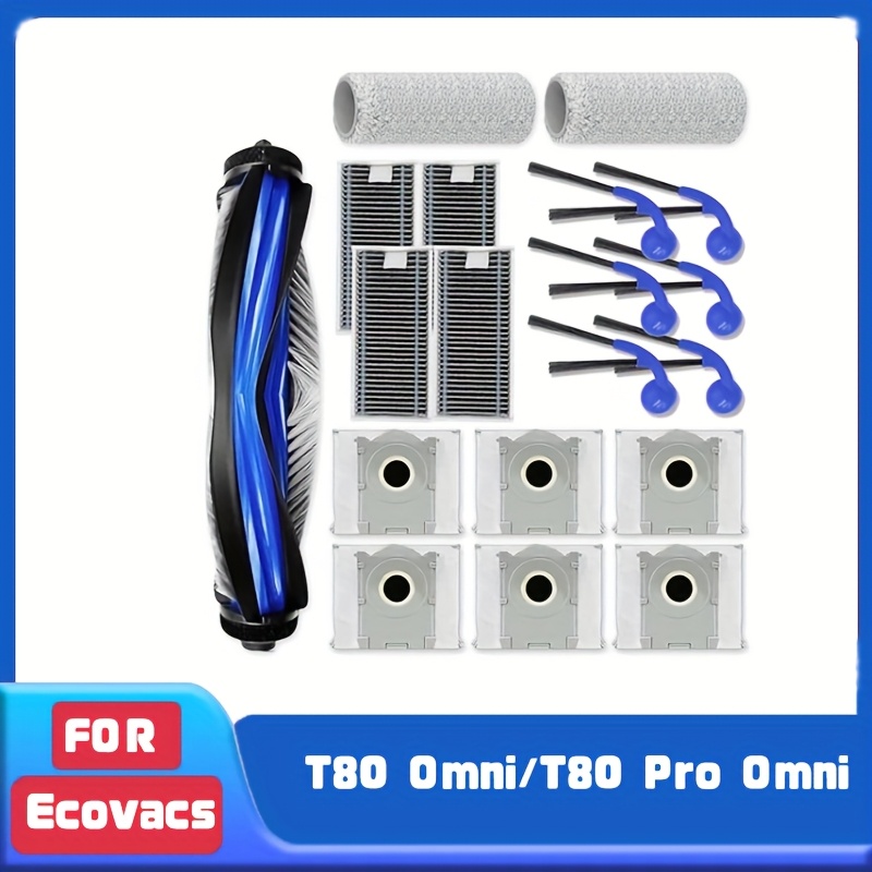 Image of Accessory Replacement Set Suitable For T80 Omni/t80 Pro Omni Robotic Vacuum Cleaner, Including 1 Main Brush, 2 Cloths, 4 Hepa Filters, 6 Side Brushes, And 6 Dust Bags