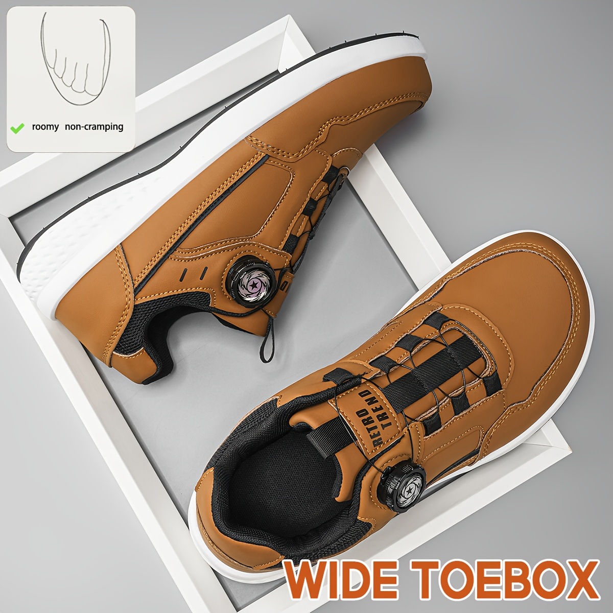 Men's Large-Size Wide-Fit Sneakers, Stylish Design