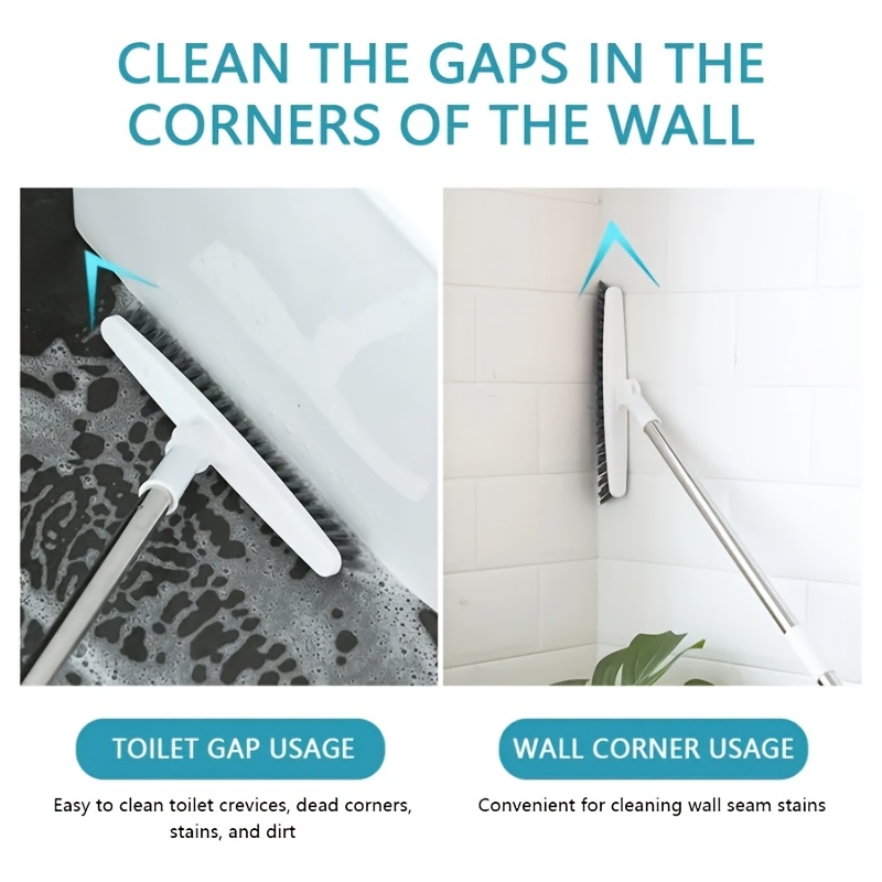 household long handle stiff bristle brush set ideal for cleaning floors in bathrooms restrooms living rooms bedrooms and kitchens   reaching   reach areas such as tile grout   with a hook Product details 2