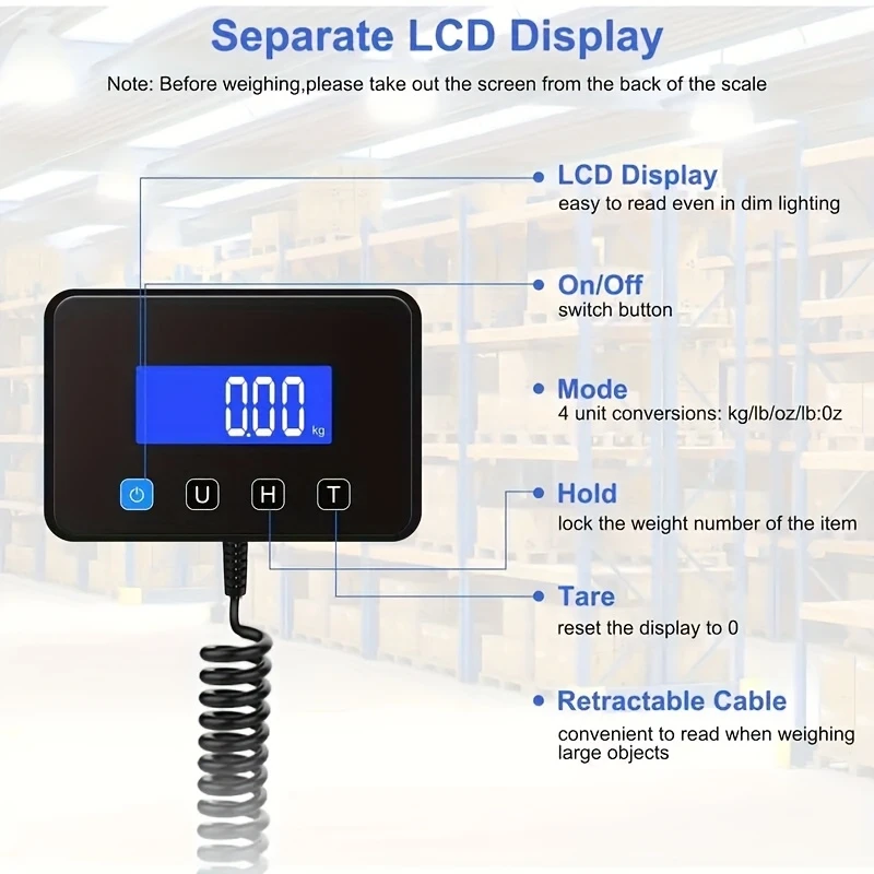 scale 440lbs 0 sleek metallic with hold function usb battery powered ideal for packages small business home use details 1