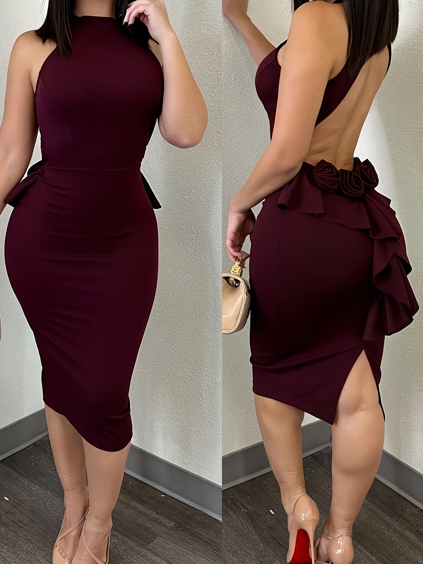 temu burgundy dress Tight Burgundy Off-Shoulder Lace Short Prom Dress Homecoming Dress