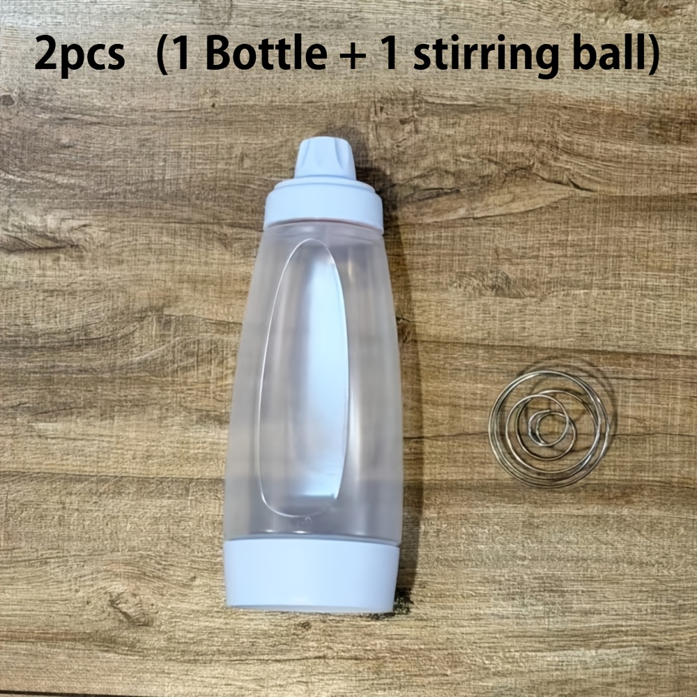 TEMU 2pcs (1 Bottle And 1 Stirring Ball), 1000ml/33.8oz Pancake Sauce Dispensers And Mixers, Manual Shaking Bottles. Suitable For Cupcakes, , Cakes,