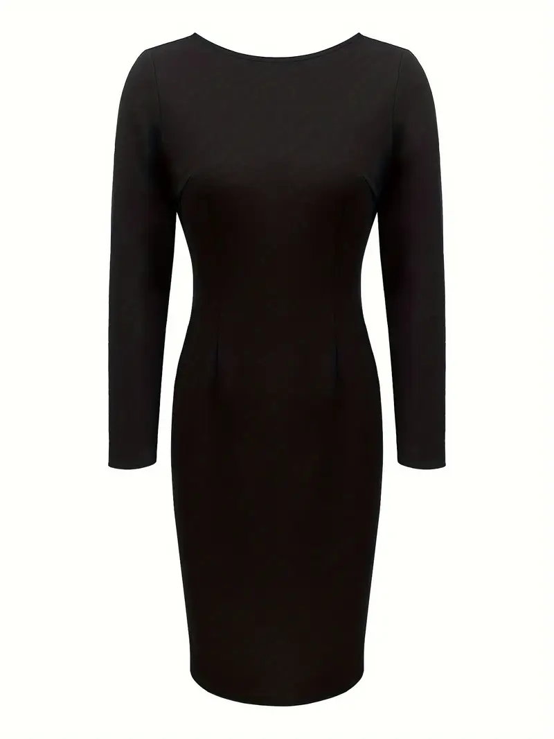 long sleeve zip up bodycon dress LIVIE - Long-Sleeve Half-Zip Plain Knit Mini Bodycon Dress