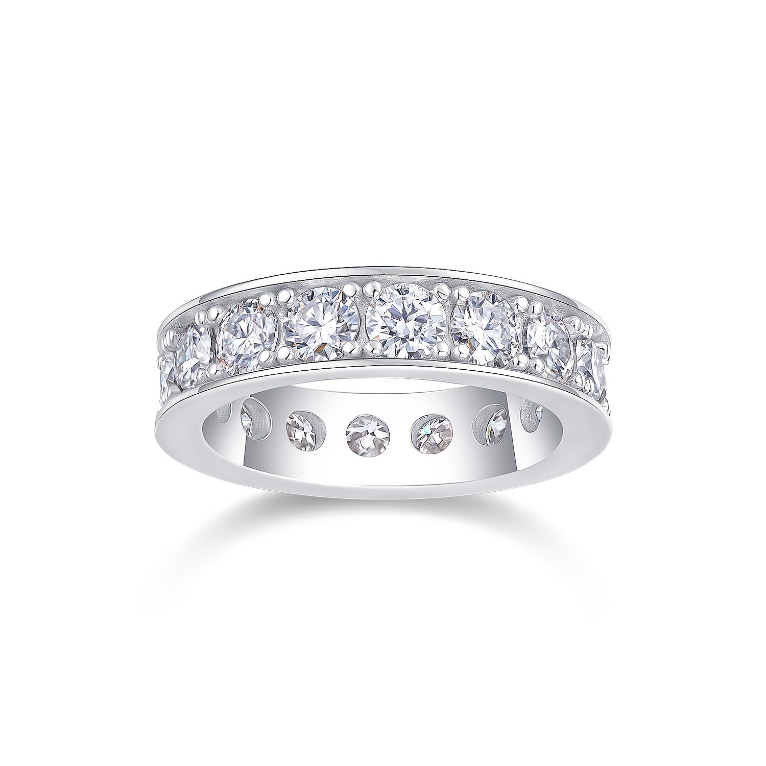 Moissanite Sunflower Design Ring in 925 Silver