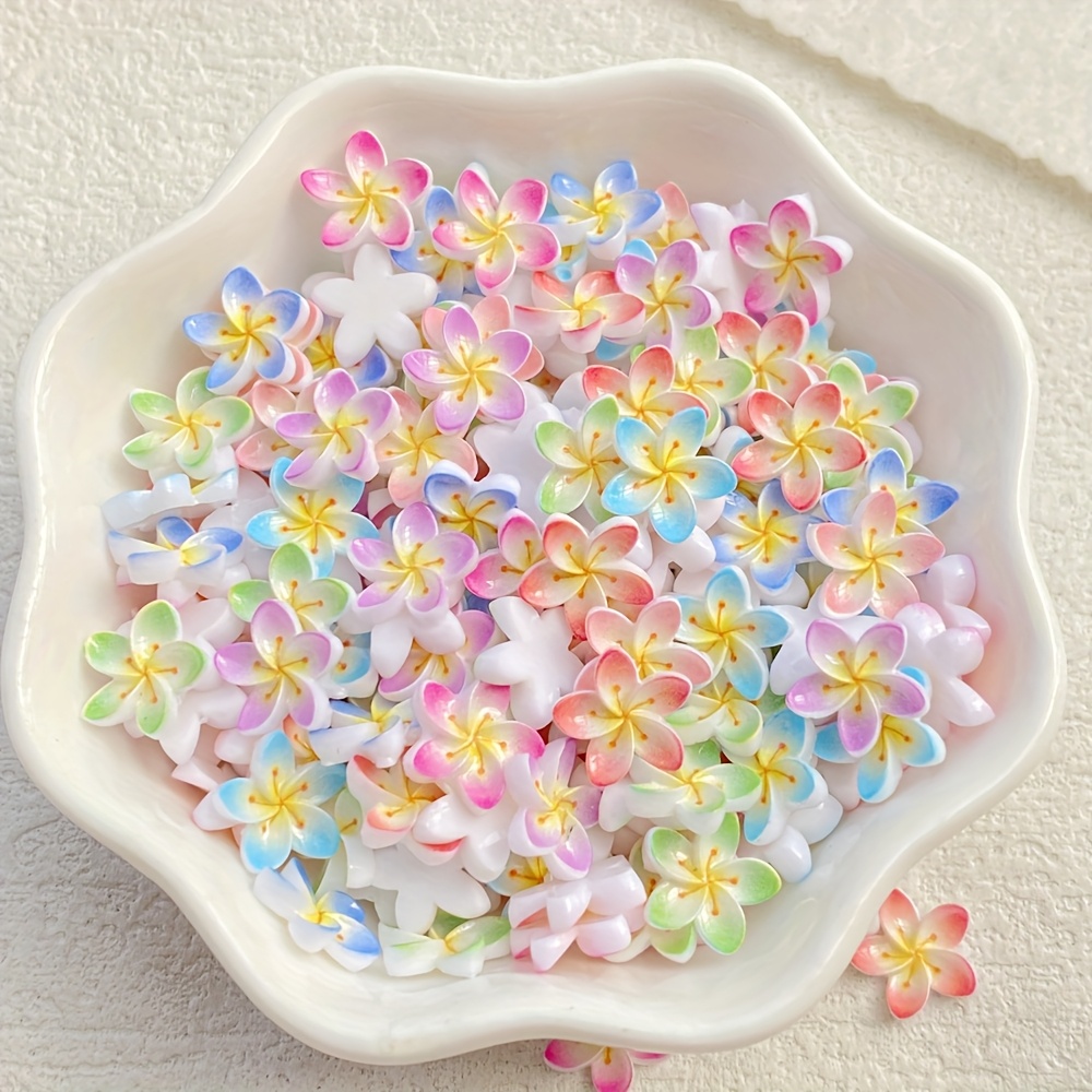 36/78 lebendige gemischte mini-gradient-fünfblattblumen aus kunstharz, flache pfingstrosen für nagelkunst, hochzeit, scrapbooking, schmuckhandwerk - das perfekte weihnachtsgeschenk