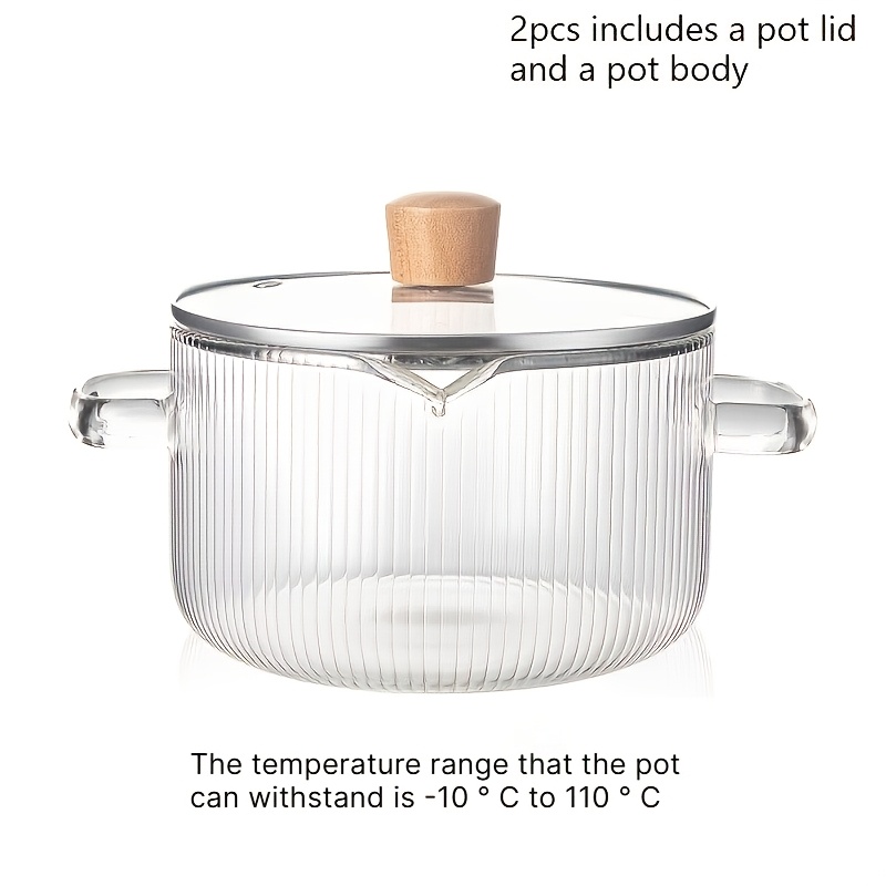 TEMU KAPLAN 1 Cuerpo + 1 , Olla de Cocción de Vidrio Resistente al con - Olla Duradera para y Guisos, para Hacer - Fácil de Limpiar, Utensilio de