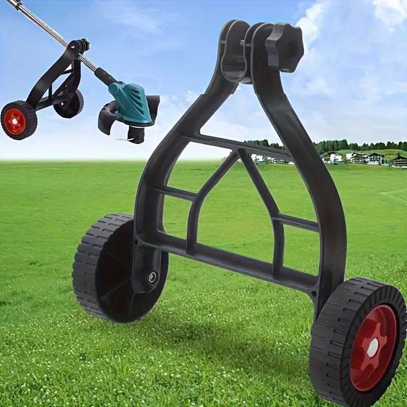 

1pc Portable Lawn Mower Wheel Kit - Manual Trimmer Auxiliary Wheels For Easy Weeding & Gardening, Home Use Accessories
