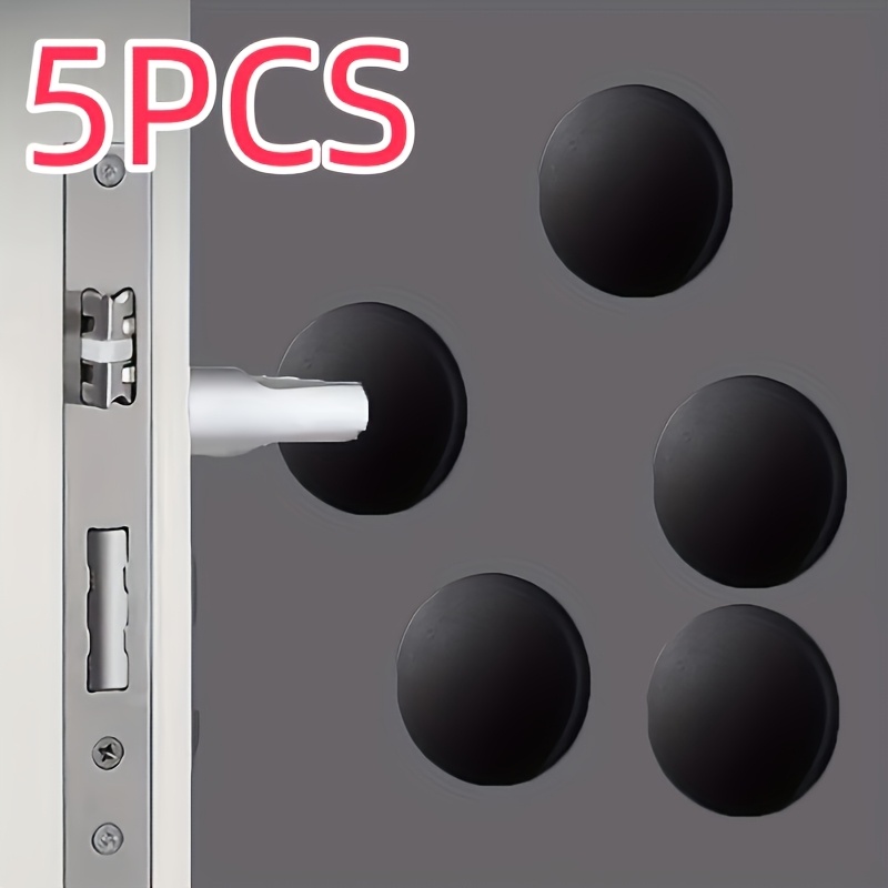 TEMU 5pcs Self-adhesive Soft Bumper , Effective Shock-absorbing Silent Door Handle Protector Pads, Prevents Collision And Friction Damage, -and-stick