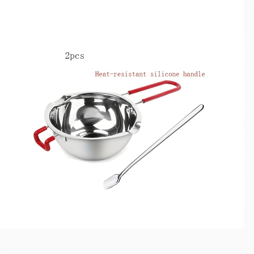 TEMU 2pcs Stainless Steel Set Includes A Spoon, A Heat-resistant Handle, And Is Suitable For Melting Cheese Milk Pot, Chocolate, And Soy Wax. A And