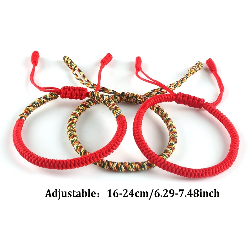 3pcs Tibetan Infinity Knot Bracelets Adjustable Nylon Rope