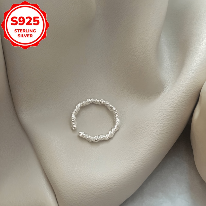 Women's S925 Silver Braid Open Ring, Easy Versatile Wear
