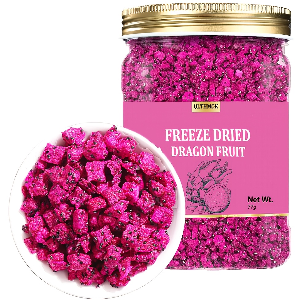 TEMU Ulthmok High-quality Freeze-dried Dragon Fruit Jerky, 2.7 Ounces, 100% Freeze-dried Dragon Fruit Jerky, Can Be Mixed With Yogurt, Decorations,
