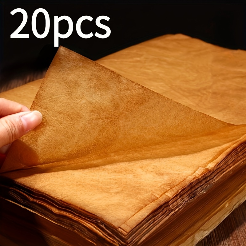 TEMU Papier Xuan Vintage pour et Peinture, Papier Xuan Semi-Transparent, Papier Fibre de Bambou Marron Fait Main, Convient pour l'Écriture de Style