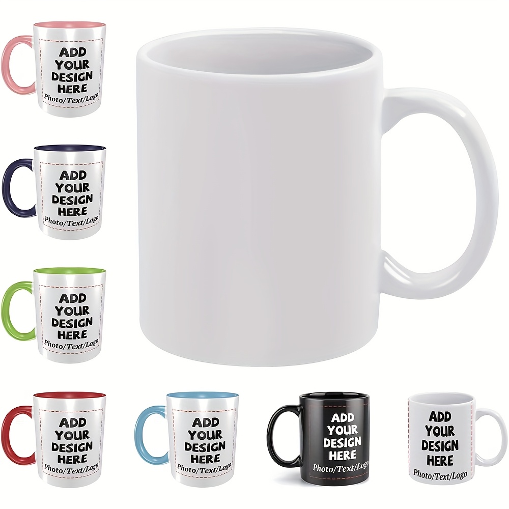 TEMU Personalized Coffee Mugs - 11oz, Custom Mugs With Photo, Text, Logo, Customized Gifts For Birthdays, Engagements, Weddings, Graduations