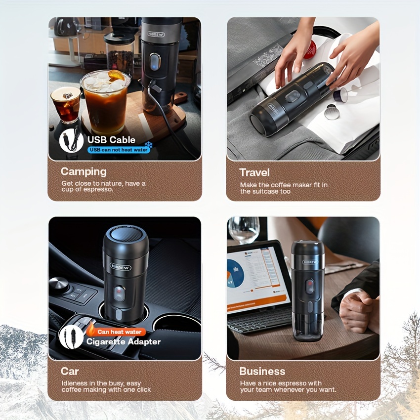 HiBREW Portable Coffee Machine for Car & Home,DC12V Expresso Coffee Ma