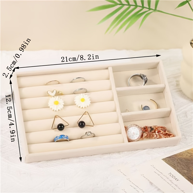 Velvet Jewelry Tray with Partition for Display